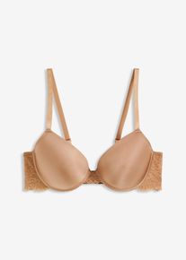 Reggiseno con coppe preformate ed effetto lucido, Marrone, Taglia 80B, bonprix
