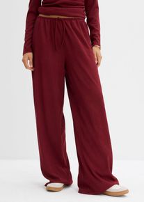Pantaloni in crêpe operato con elastico in vita, Rosso, Taglia 46/48 (M), bonprix