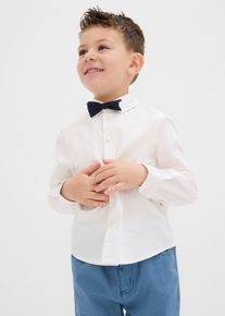 Camicia a maniche lunghe e papillon (set 2 pezzi), Bianco, Taglia 122, bonprix