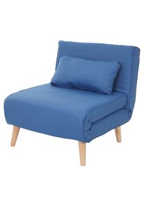 Schlafsessel HWC-D35, Schlafsofa Funktionssessel Klappsessel Relaxsessel Jugendsessel Sessel, Stoff/Textil ~ blau