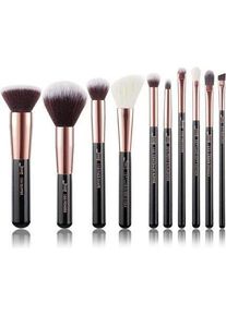 Jessup, Schminkpinsel, Makeup Pinsel Set 10pcs Schwarz Rose Gold Natürliche Pinsel Kit für Puder Foundation Blush Augen (Puder)