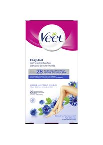 Veet, Wachs + Enthaarungscreme, Kaltwachsstreifen sensible Haut Pure für Beine & Körper (446.50 ml, 20 x, 63 g)