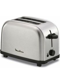 Moulinex LT330D, 2 Scheibe(n), Edelstahl, Edelstahl, Tasten, Drehregler, 700 W, Toaster, Silber