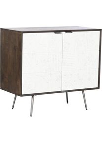 DKD Home Decor, Kommode + Sideboard, Sideboard White Brown Metal Mango wood 90 x 43 x 80 cm (90 x 43 x 80 cm)