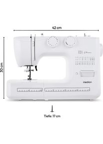 Medion LIFE Freiarm-Nähmaschine SM60 (MD10689), Nähmaschine, Weiss