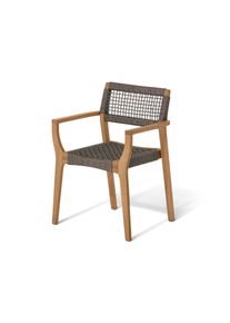 Tchibo - Stapelbarer Dining-Stuhl mit Textilgeflecht - 60x51x84,5cm - beige - Akazienholz / Polypropylen / Kunststoff