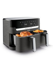 Tefal Heißluftfritteuse »EY905B Dual Easy Fry & Grill« 2700 W Doppelkammer, inkl. Grillplatten in schwarz