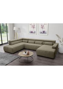 DOMO collection Wohnlandschaft »Brandon in braun, Größe B/H/T: 359 cm x 80 cm x 228 cm