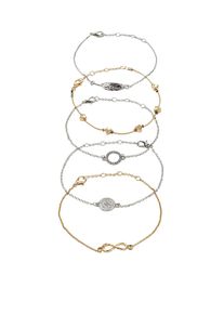 bonprix Femei Set de 5 brăţări, argintiu, 0