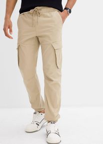 bonprix Pantaloni cargo drepți, regular fit, bej, 52