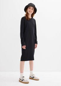 bonprix Rochie din jerse elastic cu bumbac organic (set 2/buc), negru, 164/170