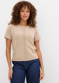 bonprix Női Rövid ujjú kötött kardigán, bézs, 52/54