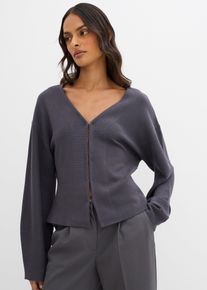 bonprix Kardigan z mieszanki wiskozy, szary, 48/50