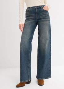 bonprix Női Wide Leg farmer High Waist, kék, 34