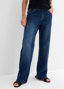bonprix Női Straight farmer, Mid Waist, kék, 52