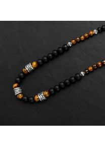 Holzkern Necklaces Men Lava and Tiger Eye
