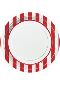 UNIQUE 8 festplader Victoria rød stribet 23 cm