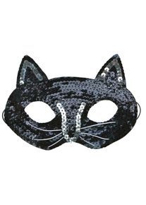 Bristol Masque de chat noir à paillettes