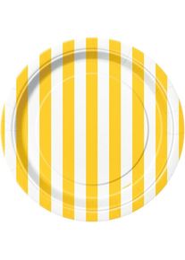 UNIQUE 8 festplader Victoria gul stribet 18cm