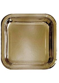 Amscan 8 assiettes métalliques dorées Genève 23cm