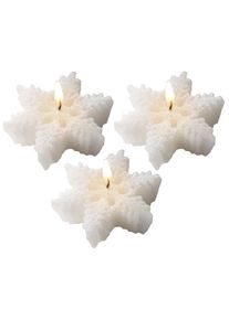 3 bougies scintillantes flocon de neige