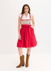 Dirndl &agrave; tablier brod&eacute; (ens. 2 pces) - rouge - taille 40 avec coton - bonprix