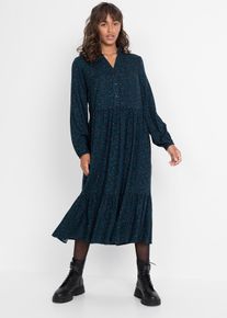 Robe midi en viscose - p&eacute;trole - taille 42 - Viscose - bonprix