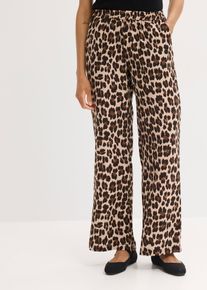 Pantalon palazzo en satin fluide - marron - taille 40 - satin - bonprix