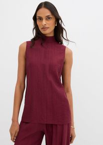Top long et textur&eacute; en viscose m&eacute;lang&eacute;e - rouge - taille 56 - Viscose - bonprix