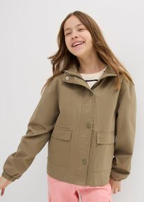 Veste en twill avec poches plaqu&eacute;es et capuche - vert - taille 140/146 avec coton - bonprix