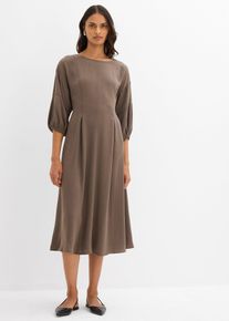 Robe en cr&eacute;pon - marron - taille 44 - bonprix