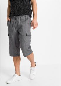 Bermuda cargo en lin mélangé Regular - gris - taille 48 - lin - bonprix