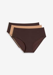 bonprix Női Feel Comfort varrás nélküli női alsó (3 db-os csomag), barna, 32/34