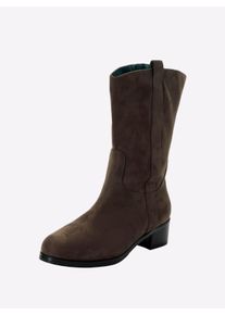 sheego Damen Weitschaftstiefel in Wildleder-Optik in schoko ,Größe 42, Witt, 100% Polyurethan