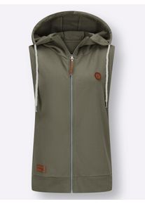 Damen Jerseyweste aus angerauter Baumwolle in khaki ,Größe 36, WITT, 100% Baumwolle