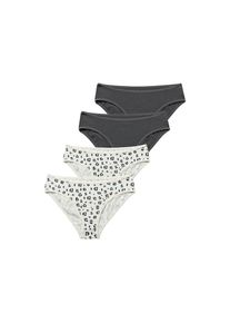 Buffalo , Slip, (Packung, 4 St.), mit schmalen Einfassungen , grau / weiß , 122/128 , 122/128 , Buffalo Mädchen Slips im praktischen Viererpack