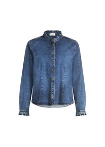 Cartoon , Jeansbluse »Jeansbluse mit Rüschen« , Dark Blue Denim , 42 , 42 , Passform: Figurbetont