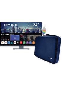 Falcon WebOS SMART Camping TV 24" (60cm) + Tragetasche, DVD, Full HD, Wifi, BT 5.0, Triple Tuner S2/T2C