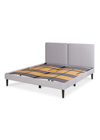 EMMA Premium Signature Bed 180x200 - Light Gray - Plain headboard