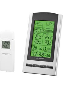 Eurochron WH1173 9223c3b Funk-Wetterstation Luftfeuchtigkeit Wettervorhersage Schlummerfunktion kabellos dunkelgrau