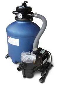 Trend Pool Trend Top Sandfilteranlage Beta 10 Pumpe 10,5m³/h bei 3m Ø 380mm 4-Wege-Ventil 230V Filterbälle blau