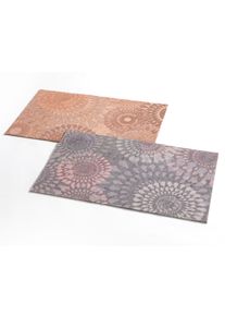 unisex Voetmat in lichtgrijs gedessineerd ,maat 40x60 cm - rechthoekig, WITT, 100% Polyamide