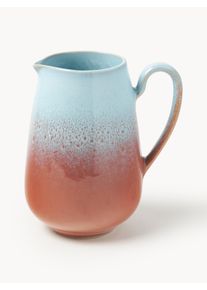 Ručne vyrobená kanvica Marguerite, 1 l Červená, Modrá Keramika 1 l | Westwing Collection