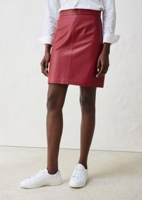 Minigonna in nappa di agnello, Rosso, Taglia 52, bonprix