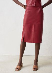 Gonna in pelle con spacco, Rosso, Taglia 52, bonprix