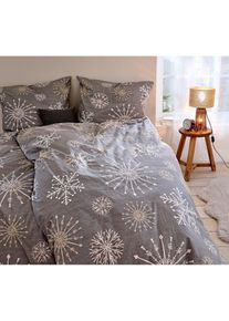 Biancheria da letto con fiocchi di neve, Grigio, Taglia 1 (1 da 80x80 cm, 1 da 135x200 cm), bonprix