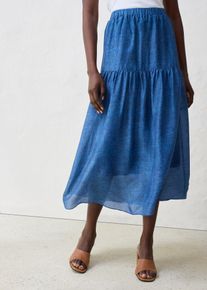 Gonna lunga in misto seta, Blu, Taglia 48, bonprix