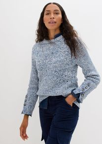 Maglione con bottoni, Blu, Taglia 38/40 (XS), bonprix