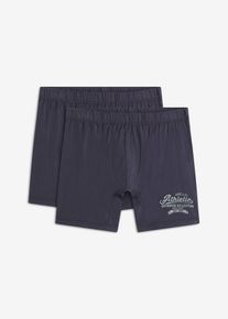 Boxer lunghi aderenti con cotone biologico (pacco da 2), Blu, Taglia 7 (XL), bonprix