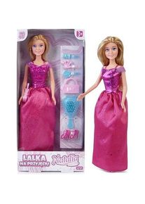 Artyk Puppe Natalia 29 cm Violette Prinzessin 122033 Puppe im Ballkleid, 3x Clips, 2x Handtaschen, Bürste